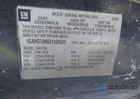 2020 Chevrolet Express Cargo Rwd 2500 Regular Wheelbase Wt z USA, uszkodzony, nr VIN 1GCWGAFG0L1215635